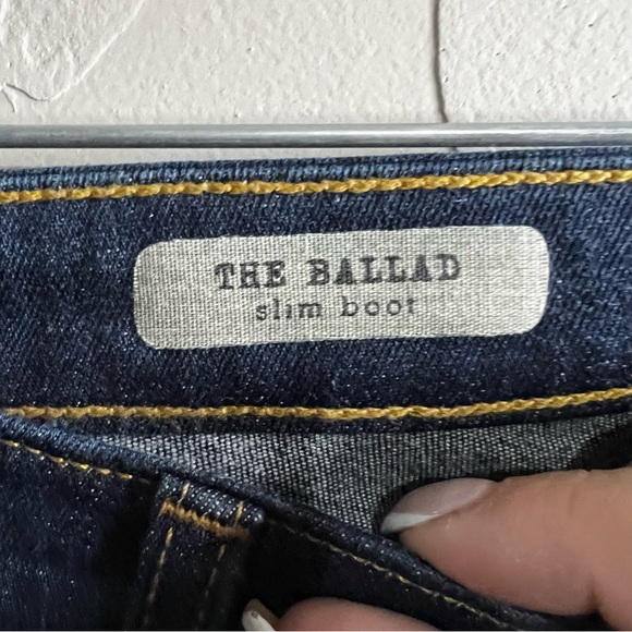 AG Adriano Goldschmied The Ballad Slim Bootcut Dark Blue Raw Hem Jeans - Picture 6 of 12